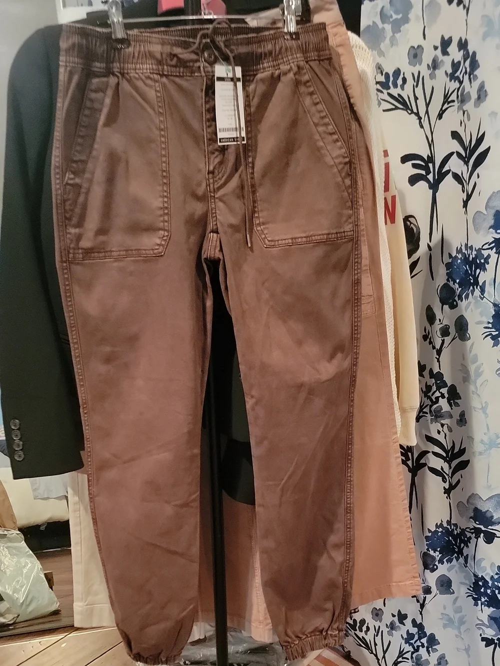 Nwot American Eagle Outfitters Brown Drawstring Jogger Pants 4 R.